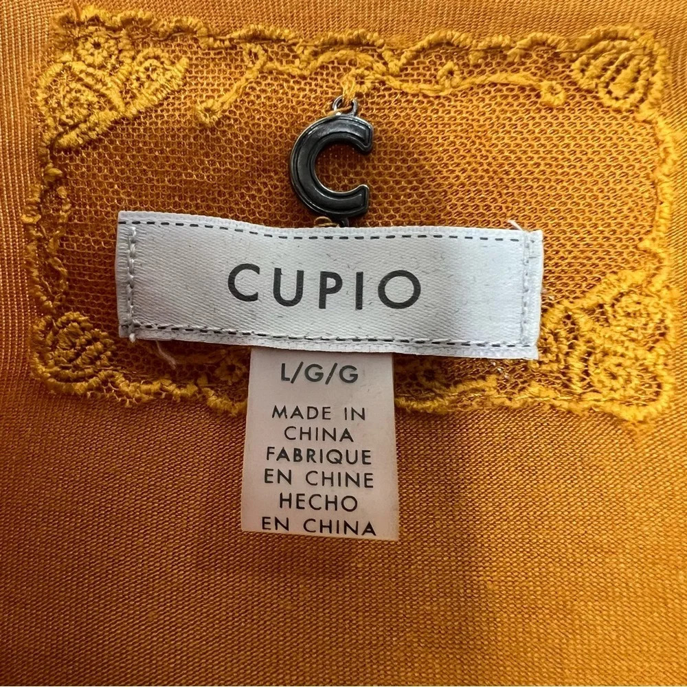 Cupio Yellow Embroidered Midi Dress Boho Hippie Floral Relaxed Fit Sz L - Picture 5 of 6